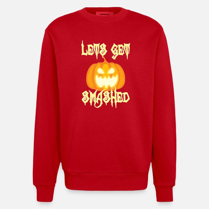 Halloween: Let´s Get Smashed - Heavyweight Oversized Organic Crew Neck Made in EU - Rot