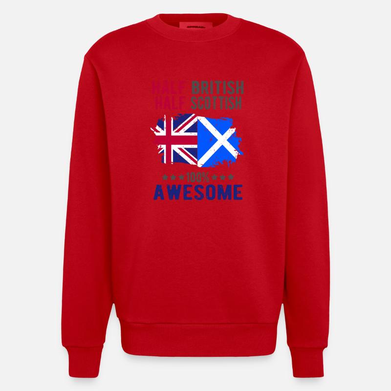 Halb Brite Halb Schotte - Heavyweight Oversized Organic Crew Neck Made in EU - Rot
