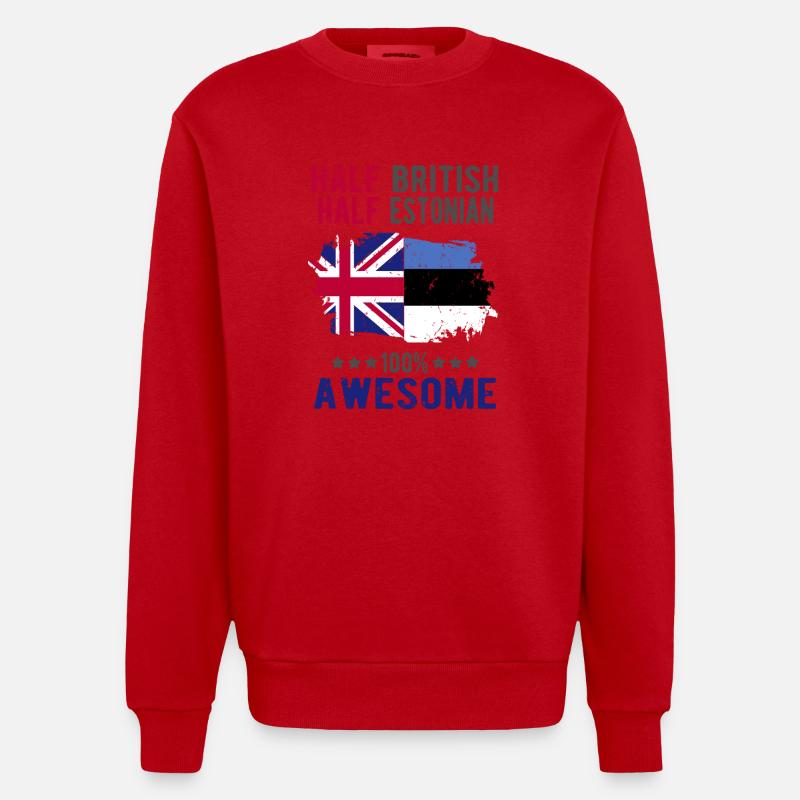 Halb Brite Halb Estländer - Heavyweight Oversized Organic Crew Neck Made in EU - Rot