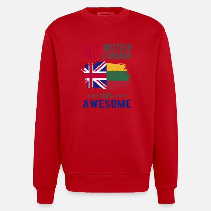 Halb Brite Halb Litauer - Heavyweight Oversized Organic Crew Neck Made in EU - Rot