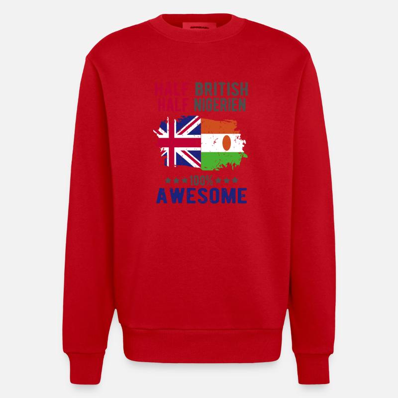 Halb Brite Halb Nigrer - Heavyweight Oversized Organic Crew Neck Made in EU - Rot