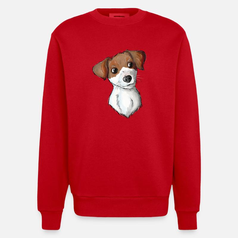 Modèle Jack Russell 9 - Sweat bio épais oversize fabriqué en UE - rouge