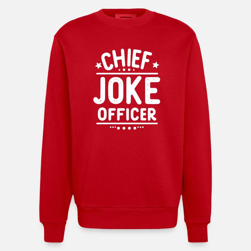 Chef de la blague - Sweat bio épais oversize fabriqué en UE - rouge