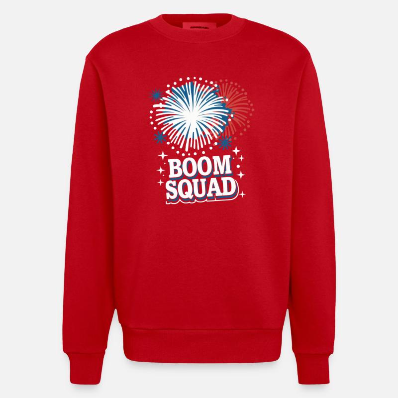 Pyrotechnics Fireworks Pyrotechnics - Heavyweight Oversized Organic Crew Neck Made in EU - red
