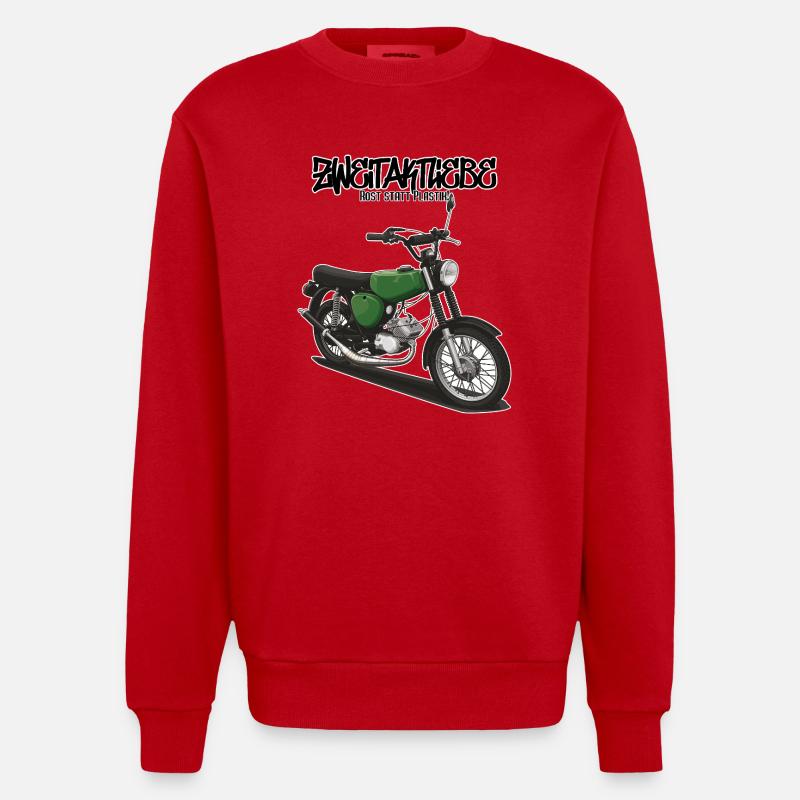 S51 (vert billard) // Illustration - Sweat bio épais oversize fabriqué en UE - rouge