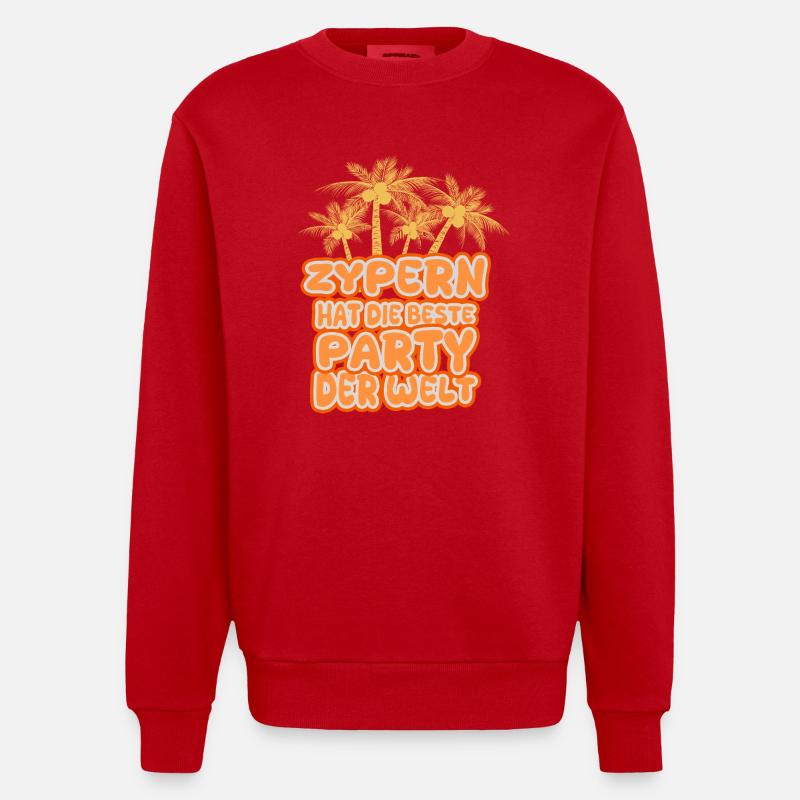Zypern - Heavyweight Oversized Organic Crew Neck Made in EU - Rot