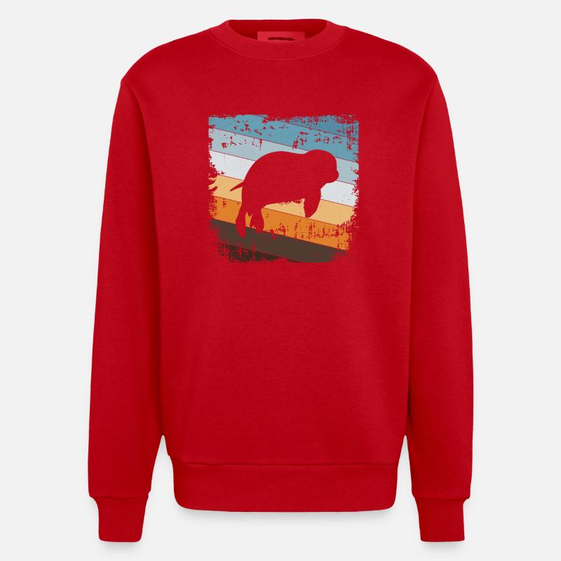 Phoque phoque - Sweat bio épais oversize fabriqué en UE - rouge