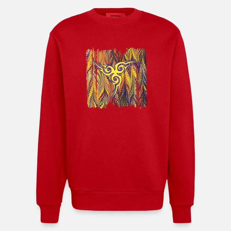 keltisches symbol 17 e 281 - Heavyweight Oversized Organic Crew Neck Made in EU - Rot