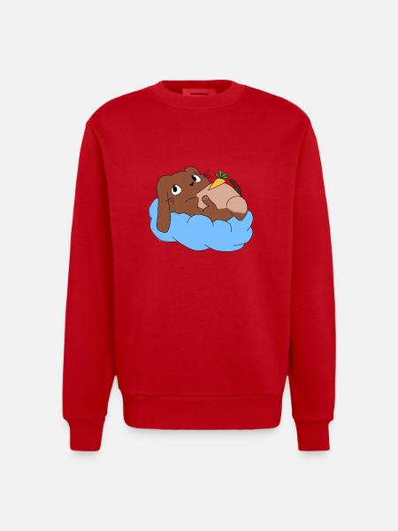 Hasi auf wolke - Heavyweight Oversized Organic Crew Neck Made in EU - Rot
