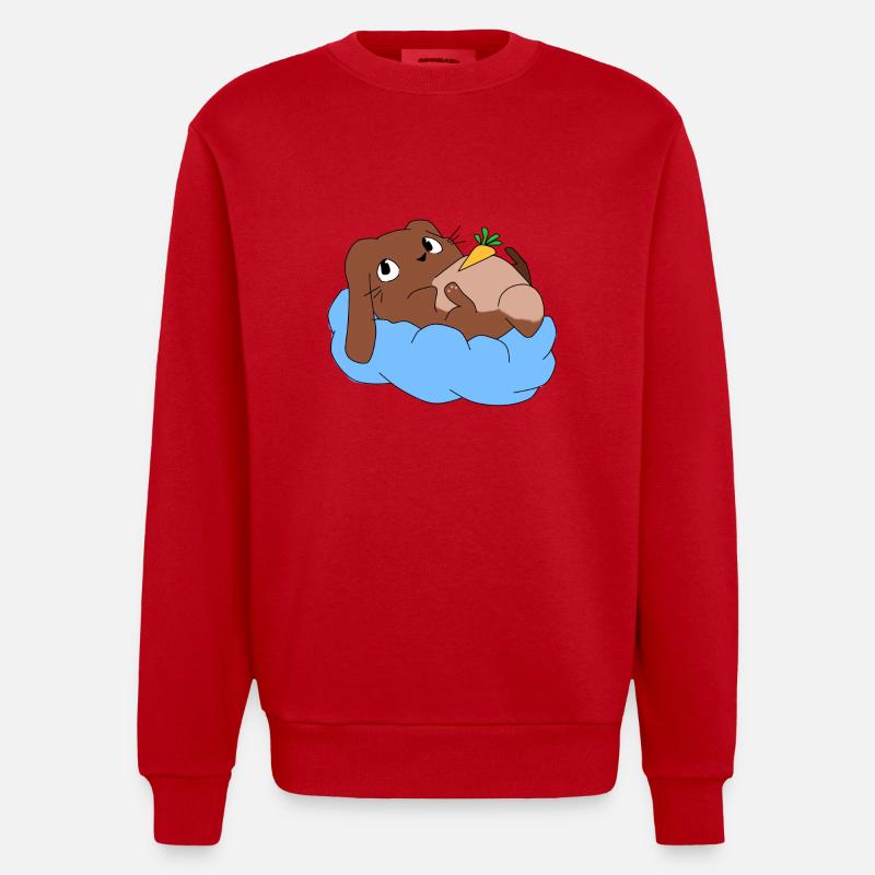 Hasi sur le nuage - Sweat bio épais oversize fabriqué en UE - rouge