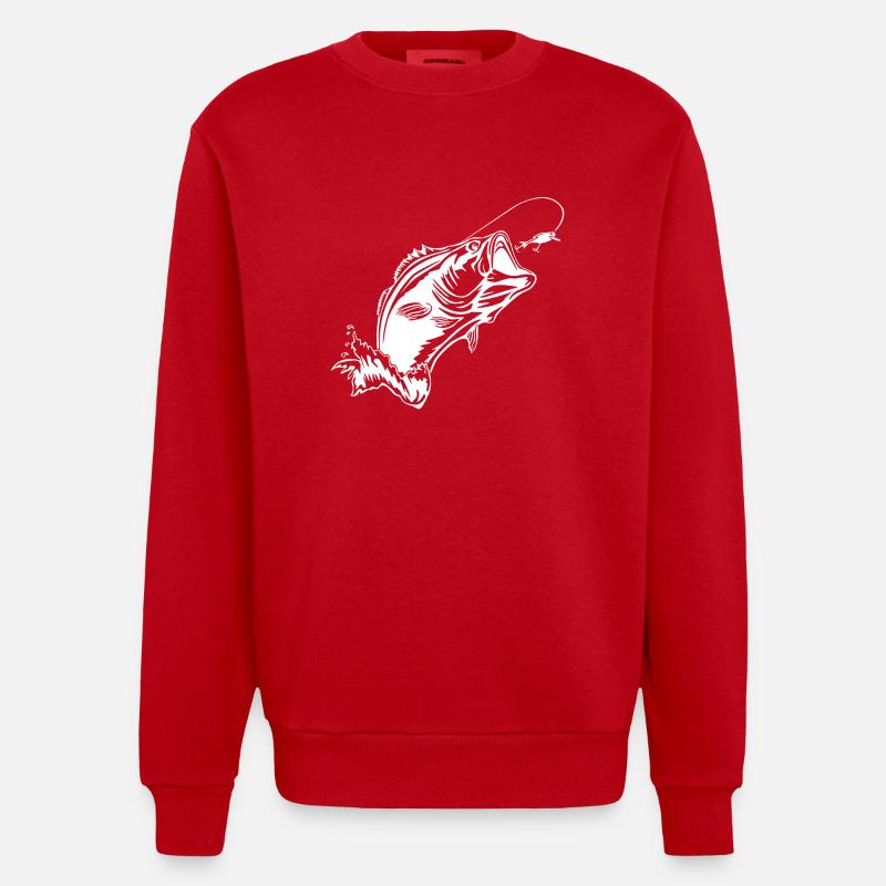 poisson - Sweat bio épais oversize fabriqué en UE - rouge