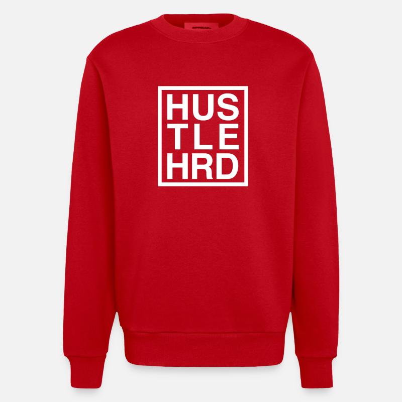 HUSTLE HARD / HUSTLE HRD - Heavyweight Oversized Organic Crew Neck Made in EU - Rot