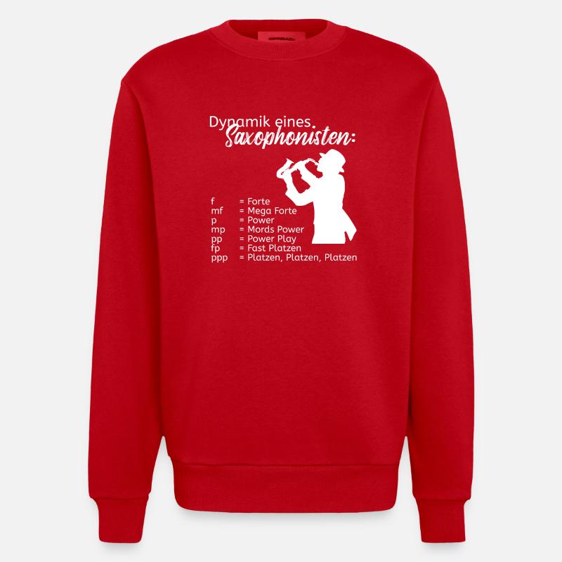 Dynamik eines Saxophonisten - Heavyweight Oversized Organic Crew Neck Made in EU - Rot
