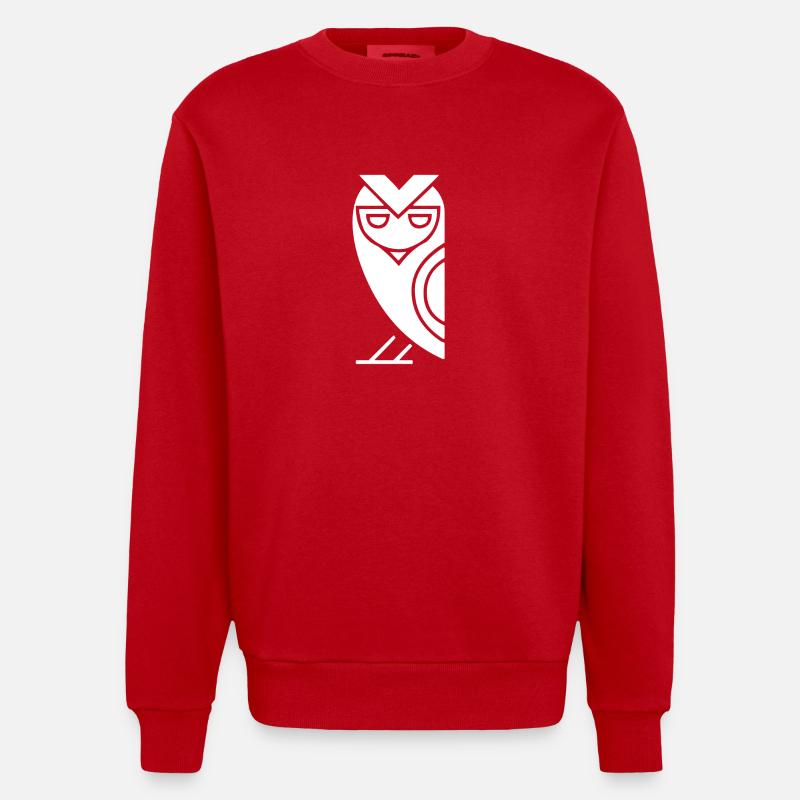 Ägyptische Eule - Heavyweight Oversized Organic Crew Neck Made in EU - Rot