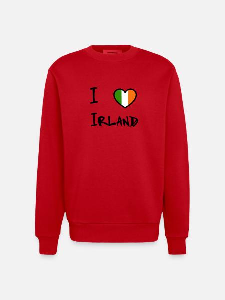 Ireland - Heavyweight Oversized Organic Crew Neck Made in EU - red