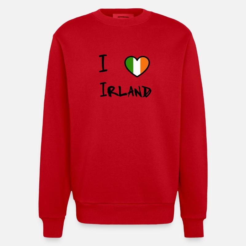 Irlande - Sweat bio épais oversize fabriqué en UE - rouge