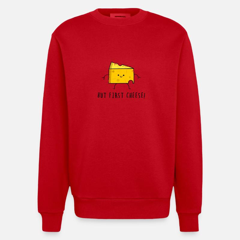 Fromage fromage Gauda - Sweat bio épais oversize fabriqué en UE - rouge