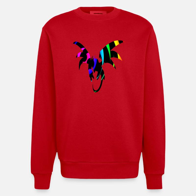 Drachenschleife Dragon Loop - Heavyweight Oversized Organic Crew Neck Made in EU - Rot
