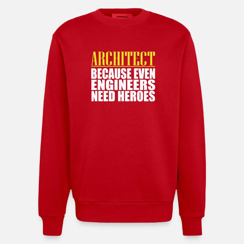 architecte - Sweat bio épais oversize fabriqué en UE - rouge