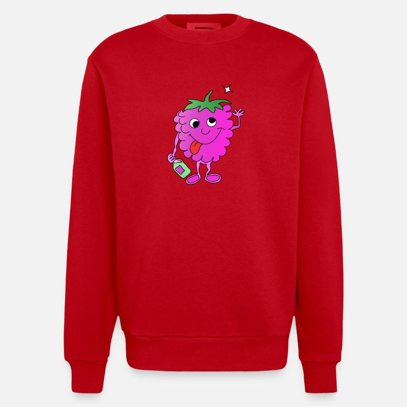 Drunk raspberry - Heavyweight Oversized Organic Crew Neck Made in EU - red