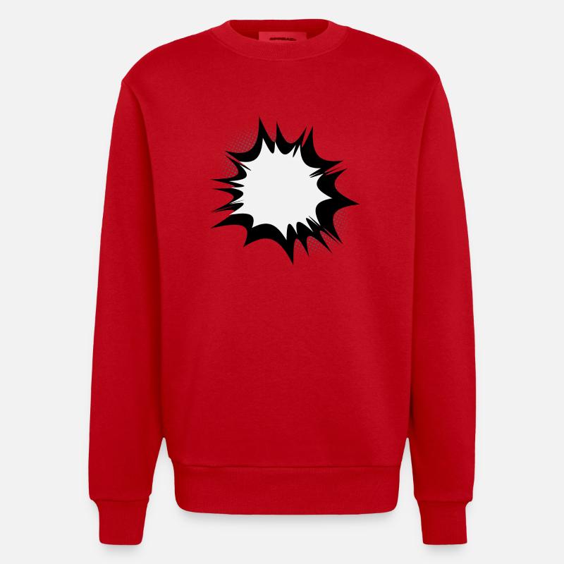 Comic Sprechblase Explosion - Heavyweight Oversized Organic Crew Neck Made in EU - Rot