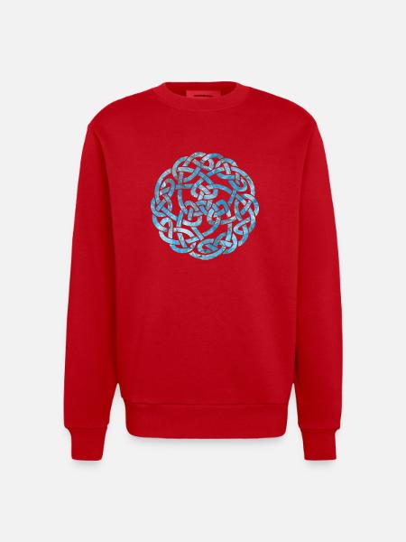 celtic knot 5 e 78 - Heavyweight Oversized Organic Crew Neck Made in EU - red
