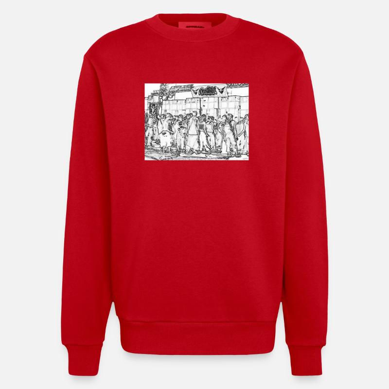Soundsystem 2 - Heavyweight Oversized Organic Crew Neck Made in EU - Rot