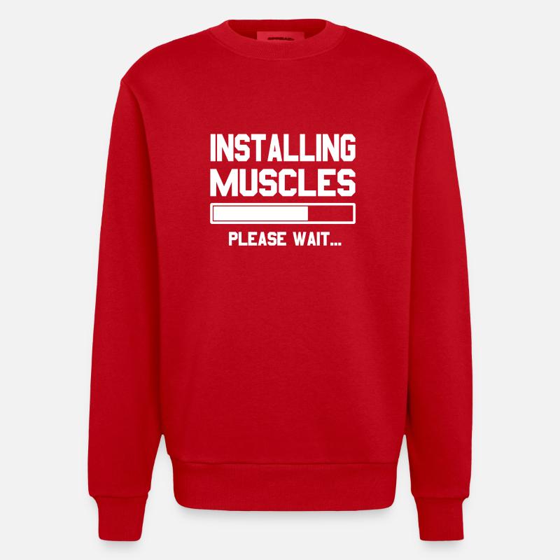 Installation de muscles - Sweat bio épais oversize fabriqué en UE - rouge