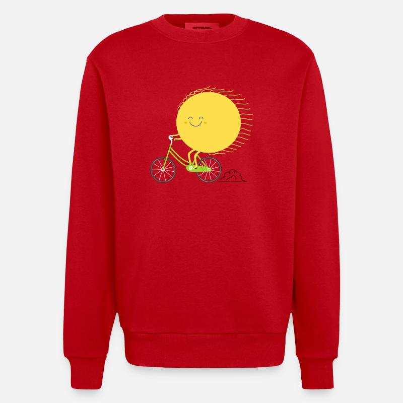 Se déplacer à vélo - Sweat bio épais oversize fabriqué en UE - rouge