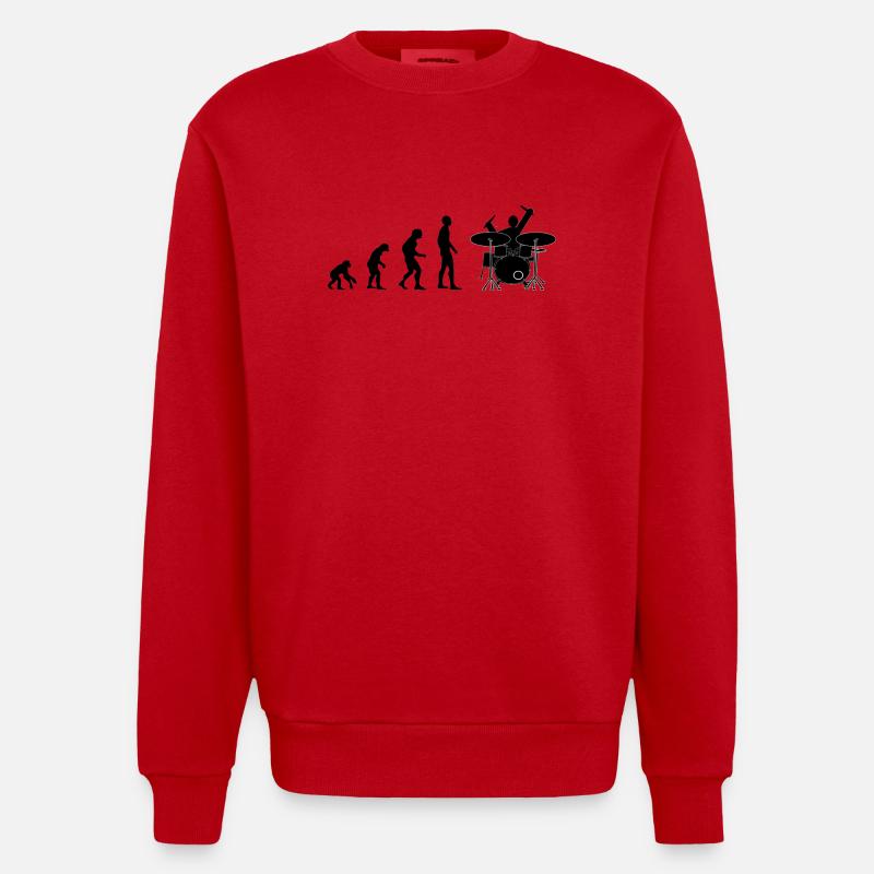 drummer evolution - Heavyweight Oversized Organic Crew Neck Made in EU - red