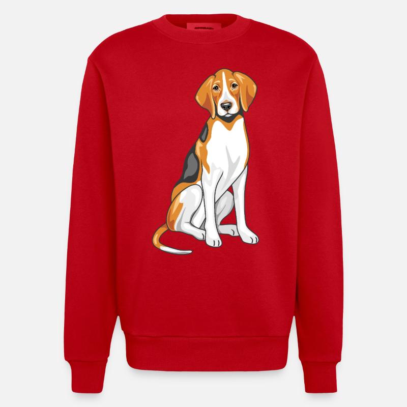 Sitting foxhound - Heavyweight Oversized Organic Crew Neck Made in EU - red