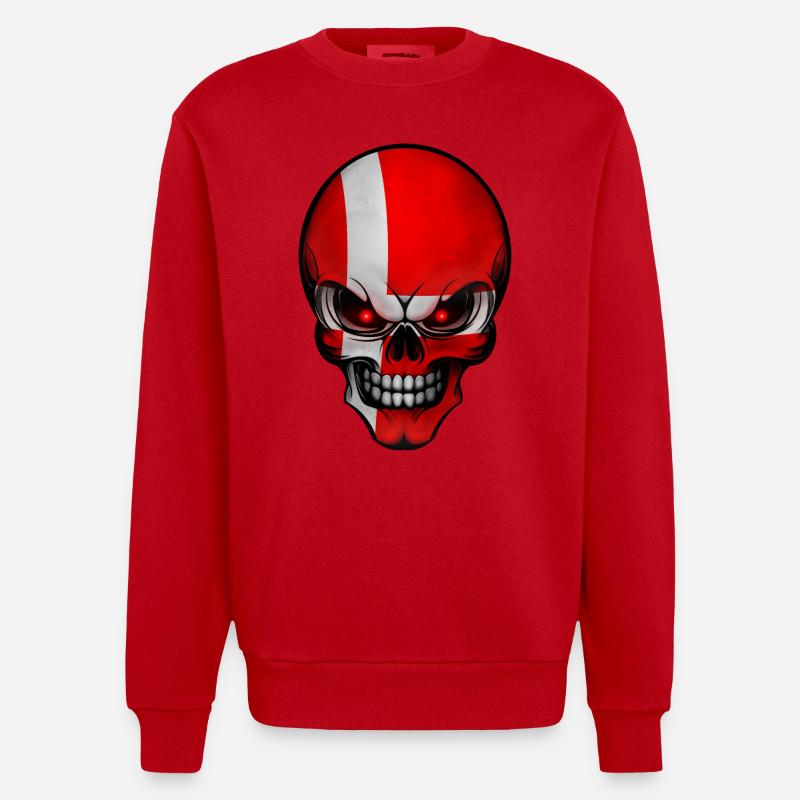 Crâne Danemark conçoit Allround - Sweat bio épais oversize fabriqué en UE - rouge