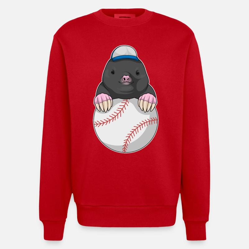 Mole Cap Baseball - Sweat bio épais oversize fabriqué en UE - rouge