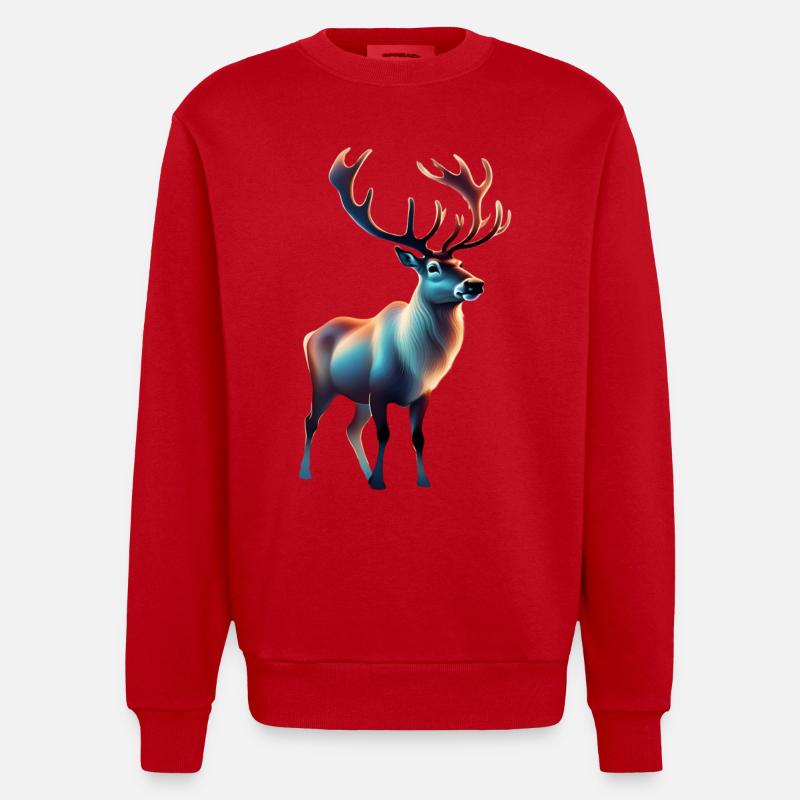 Conception de renne cool - Sweat bio épais oversize fabriqué en UE - rouge