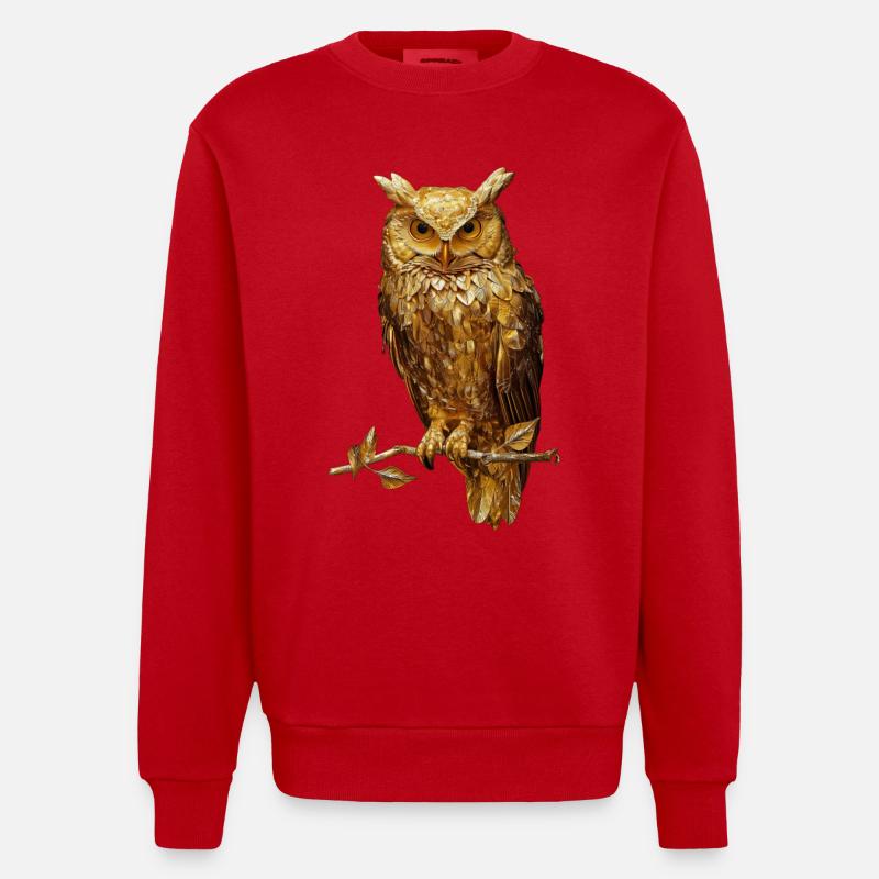 Eule - Heavyweight Oversized Organic Crew Neck Made in EU - Rot
