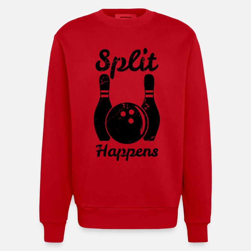 Jeu de mots de bowling - Sweat bio épais oversize fabriqué en UE - rouge