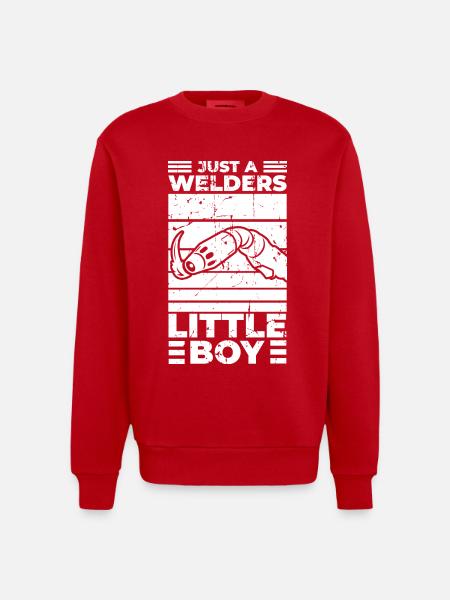 Funny welder boy - Heavyweight Oversized Organic Crew Neck Made in EU - red