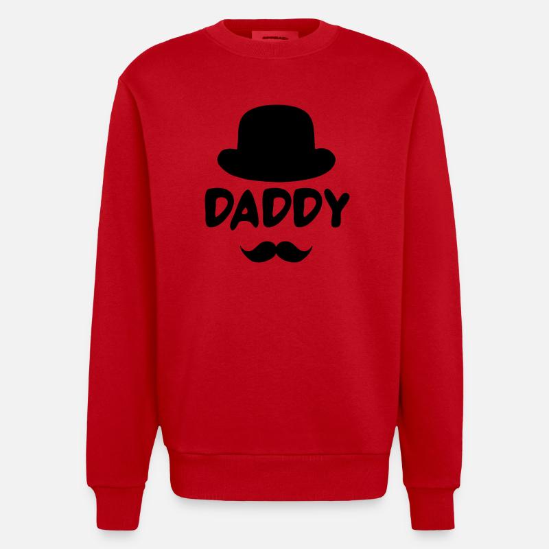 BESTER DAD - Heavyweight Oversized Organic Crew Neck Made in EU - Rot