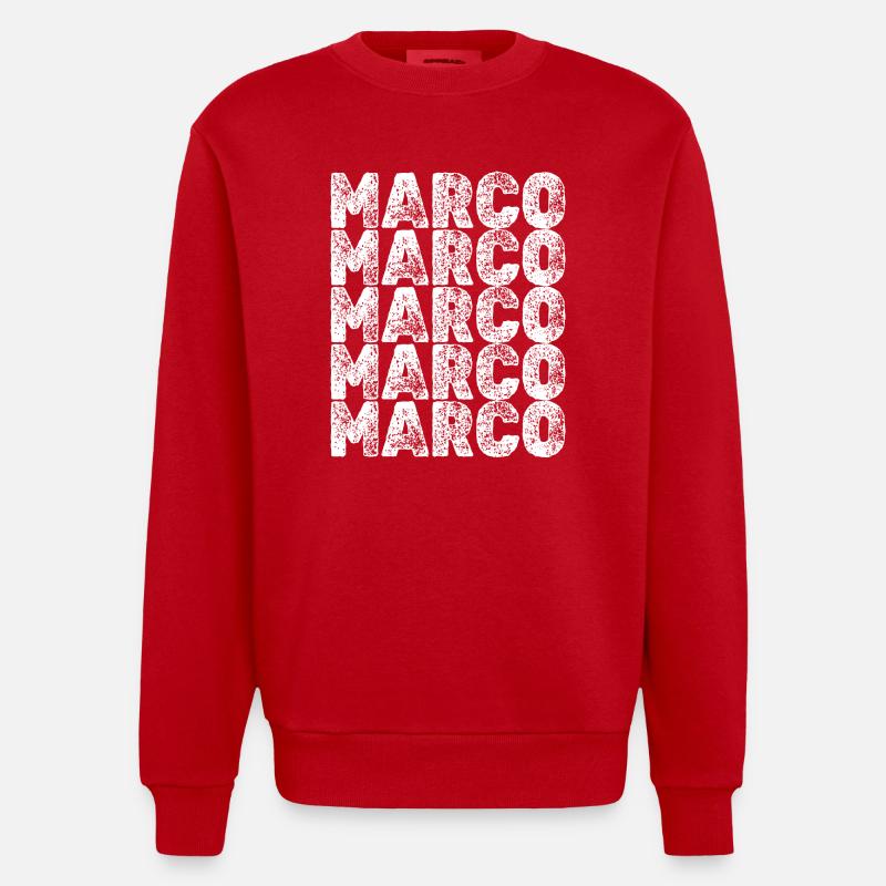 Held Marco - Heavyweight Oversized Organic Crew Neck Made in EU - Rot