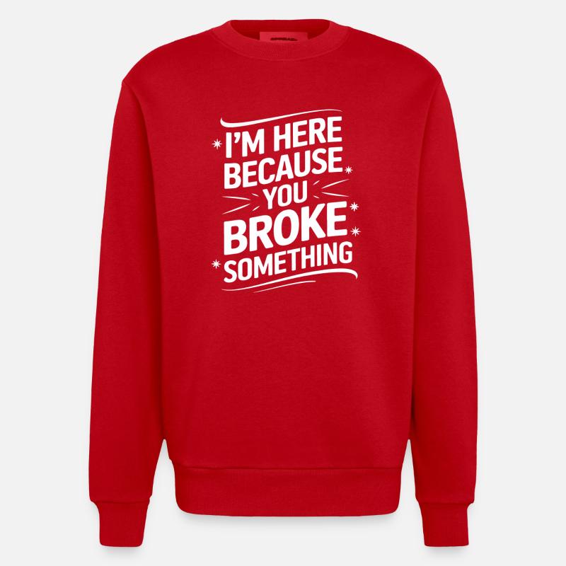Technical Support Computer - Heavyweight Oversized Organic Crew Neck Made in EU - red