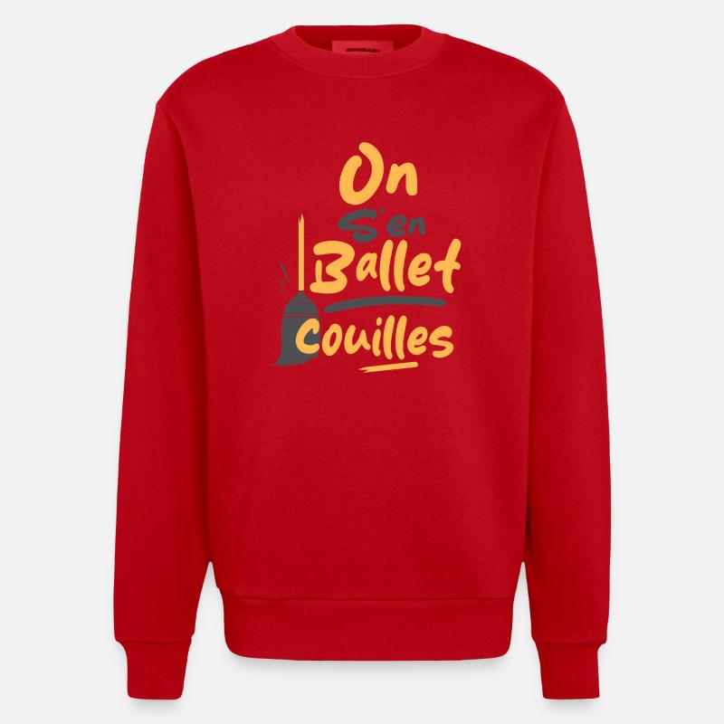 We ballet ballet balls - Heavyweight Oversized Organic Crew Neck Made in EU - red