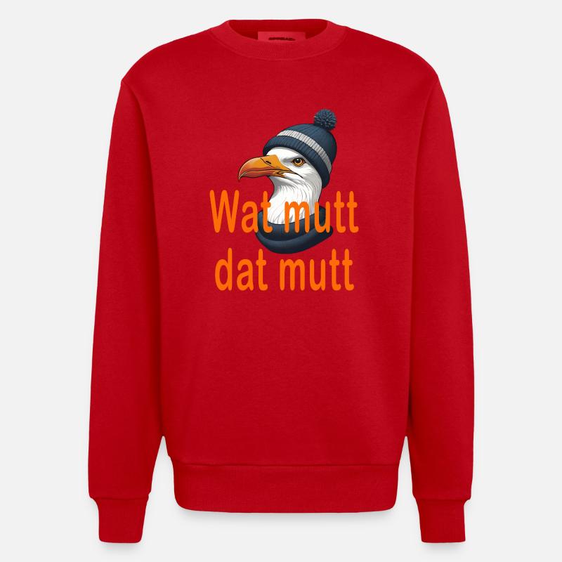 Wat mutt dat mutt - Sweat bio épais oversize fabriqué en UE - rouge