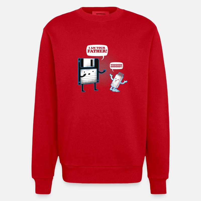 Diskette USB-Stick Retro - Heavyweight Oversized Organic Crew Neck Made in EU - Rot