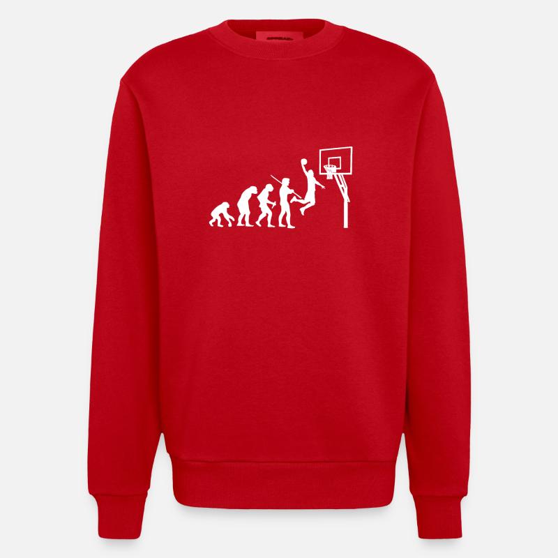 Evolution de basket-ball T-shirt - Sweat bio épais oversize fabriqué en UE - rouge