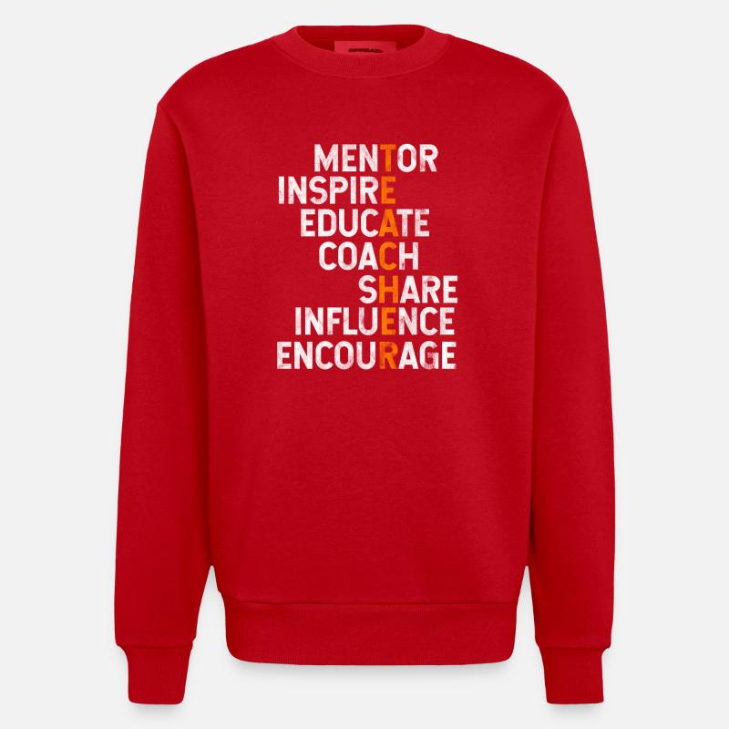 Geschenk für Lehrer oder Lehrerin - Heavyweight Oversized Organic Crew Neck Made in EU - Rot