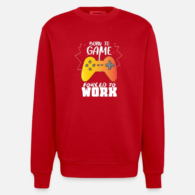 Gaming Nerd Geek Geschenkidee - Heavyweight Oversized Organic Crew Neck Made in EU - Rot