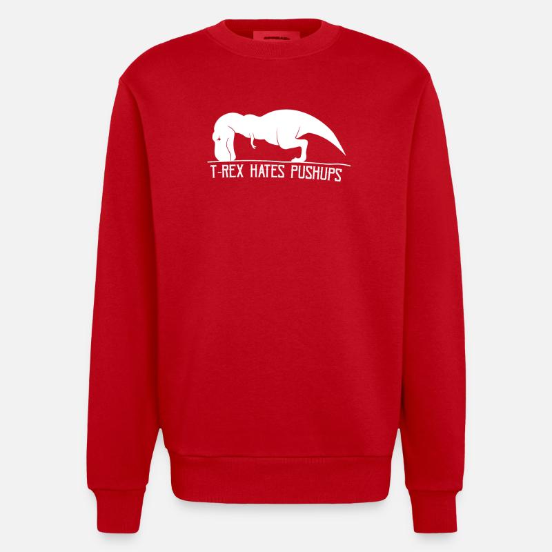 T-Rex n'aime pas tractions - Sweat bio épais oversize fabriqué en UE - rouge