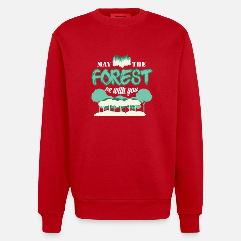 Garde forestier Nature - Sweat bio épais oversize fabriqué en UE - rouge