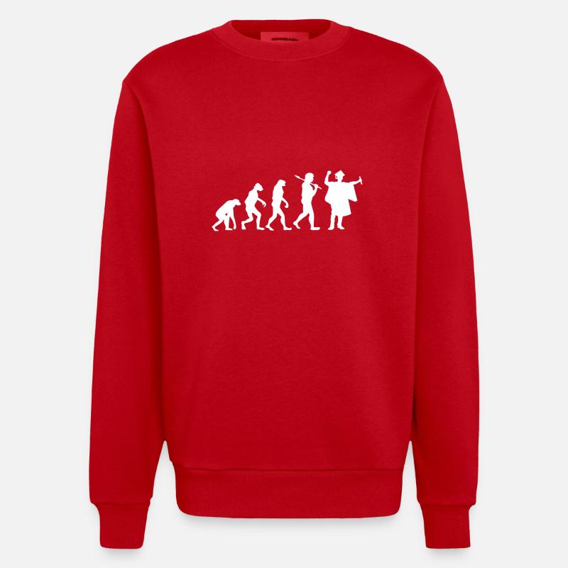 Graduierung - Evolution - Geschenk - Heavyweight Oversized Organic Crew Neck Made in EU - Rot