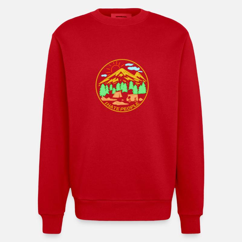 je déteste les gens - Sweat bio épais oversize fabriqué en UE - rouge